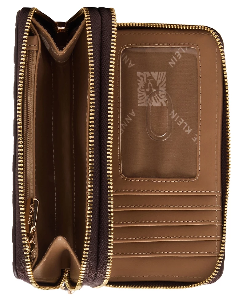 Anne Klein Embossed Double Zip Mini Around Wallet