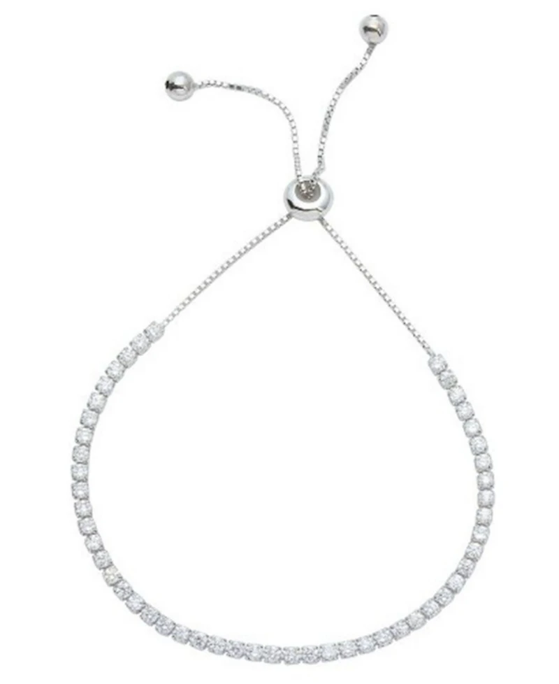 Adornia Cubic Zirconia Silver 3-Piece Bar Tennis Set