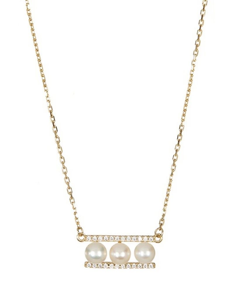 Adornia Pearl Gold 2-Piece Bar Necklace Set