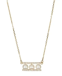 Adornia Pearl Gold 2-Piece Bar Necklace Set