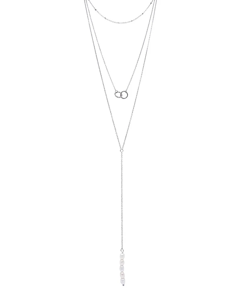 Adornia Silver 2-Piece Lariat Necklace Set