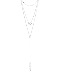 Adornia Silver 2-Piece Lariat Necklace Set