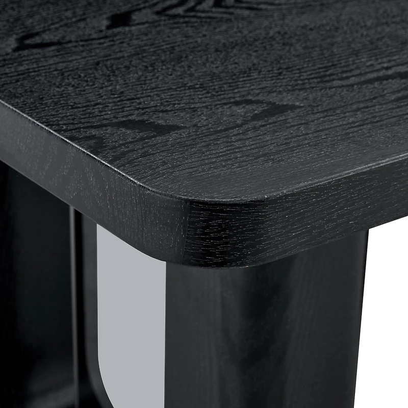 Streamdale Furniture Modern Wood Grain and Glass Dining Table