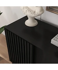 Streamdale Furniture Farmhouse Fluted Sideboard with 2 Doors & Solid Wood Feet