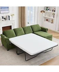 Streamdale Furniture 106.5" Modular L-Shape Sofa Bed with Charging and Storage
