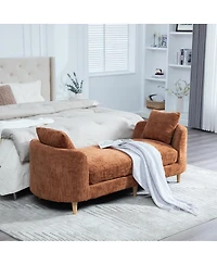 Streamdale Furniture Upholstered End of Bed Bench with Armrests and Bolsters