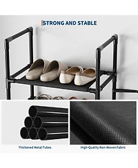Homfan 10 Tier Metal Shoe Rack with Adjustable Fabric Shelves