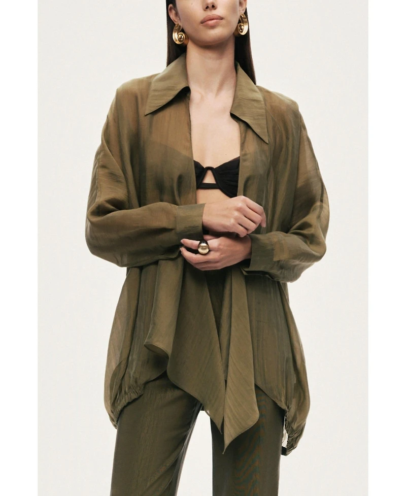 Nocturne Women's Fluid Open-Front Shirt