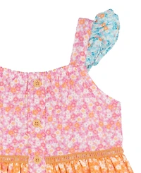Rare Editions Girls' 2T-6X 3-Tiered Lurex Gauze Dress