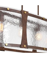 Franklin Iron Works Fable Wide Rust and Antique Brass 4-Light Chandelier