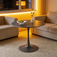 Streamdale Furniture 42 Tulip Dining Table, Mid-century Round Mdf Top