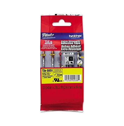Brother P-Touch TZES651 0.94 in. x 26.2 ft. TZe Standard Adhesive Laminated Labeling Tape