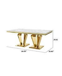 Streamdale Furniture Marble Dining Table with Steel Base