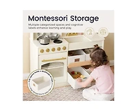 Tiny Land Wooden Play Kitchen with Storage for Creative Toddlers