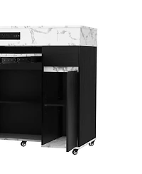 Streamdale Furniture Extendable Kitchen Island with Storage and Power