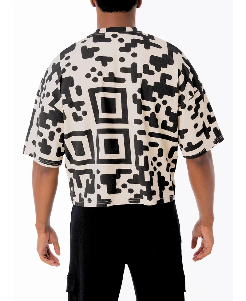 Dai Moda Men's Qr Code Cropped Boxed T-shirt