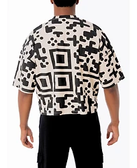 Dai Moda Men's Qr Code Cropped Boxed T-shirt