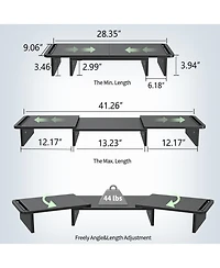 Gnuadz Dual Monitor Stand Riser Adjustable Wood desktop organizer