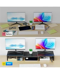 Gnuadz Dual Monitor Stand Metal Riser Desktop Organizer