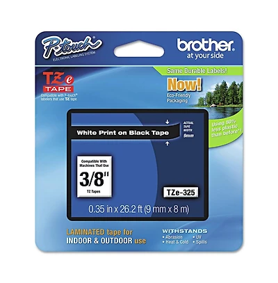 Brother P-Touch TZE325 0.35 in. x 26.2 ft. TZe Standard Adhesive Laminated Labeling Tape