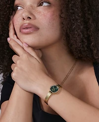 Olivia Burton Women's Mini Classic Gold Tone Stainless Steel Bangle Bracelet Watch, 23mm
