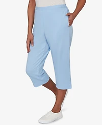 Alfred Dunner Women's Classic Everyday French Terry Flat Front Capri Pants
