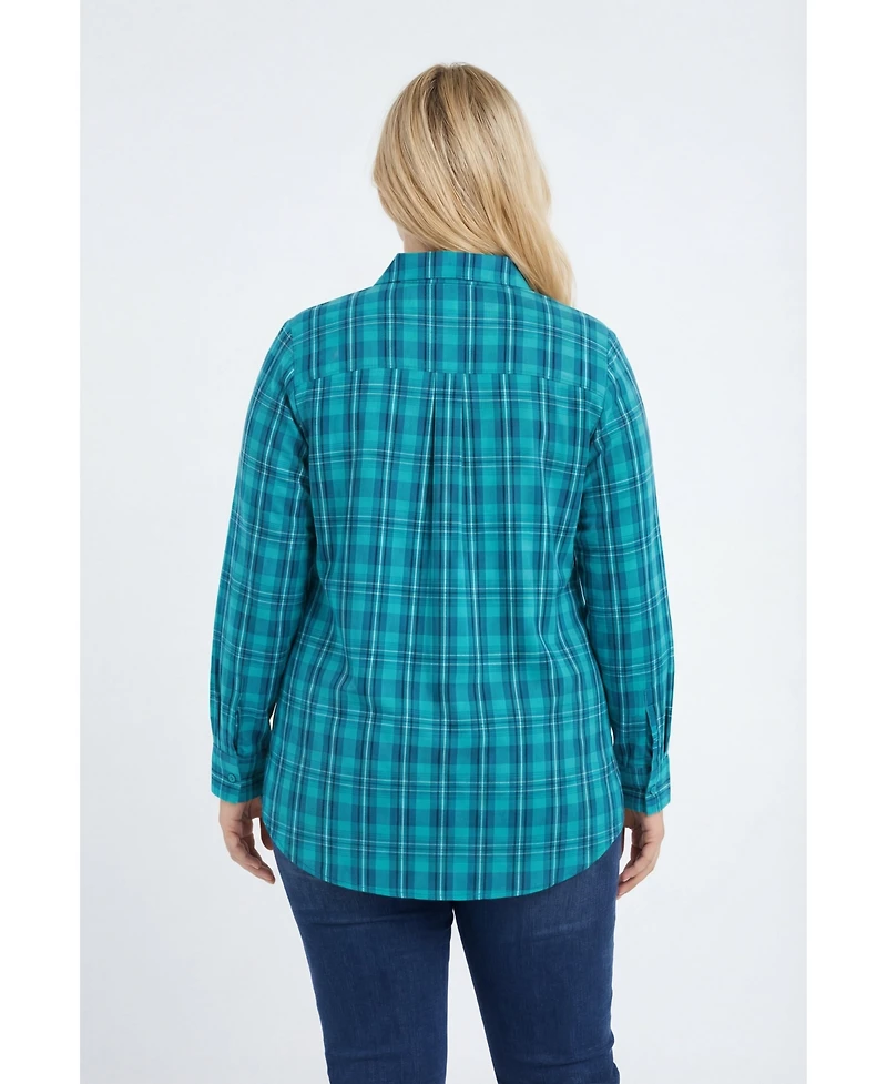 Woman Within Plus Perfect Long Sleeve Shirt