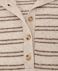 Reiss Women's Evana Wool-Cashmere Stripe Buttoned Jumper