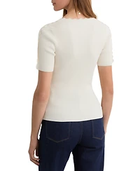 Reiss Women's Scallop-Trim Rib-Knit Top