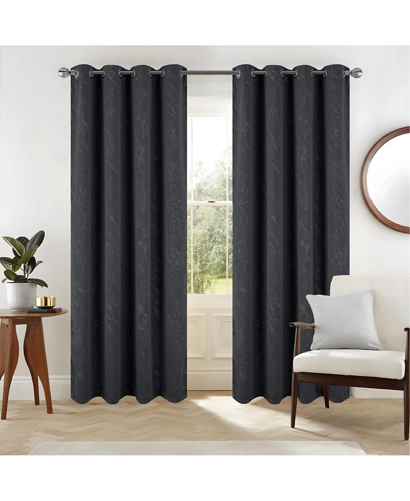 Rt Designers Collection Heidi Halo Foil Blackout Polyester Window Curtain Grommet Panel 52" x 84"