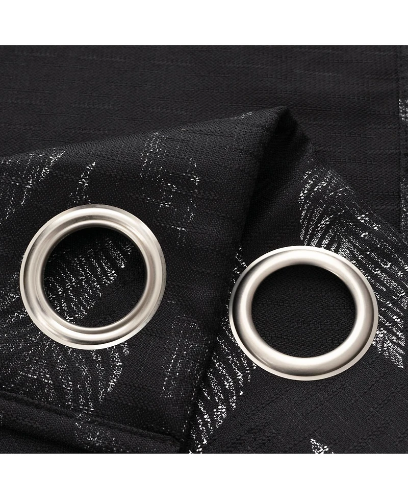 Rt Designers Collection Bexley Foil Jacquard Polyester Window Curtain Grommet Panel 52" x 84