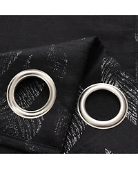 Rt Designers Collection Bexley Foil Jacquard Polyester Window Curtain Grommet Panel 52" x 84