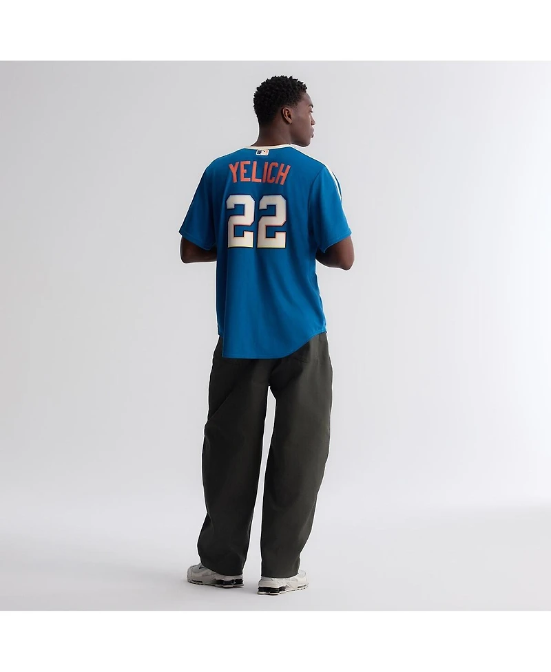 Nike Men's Christian Yelich Mineral Blue Milwaukee Brewers 2026 City Connect Stadium Jersey