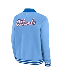 Nike Men's Light Blue Atlanta Braves 2026 City Connect Authentic Collection Relaxed Full-Zip Bomber Jacket