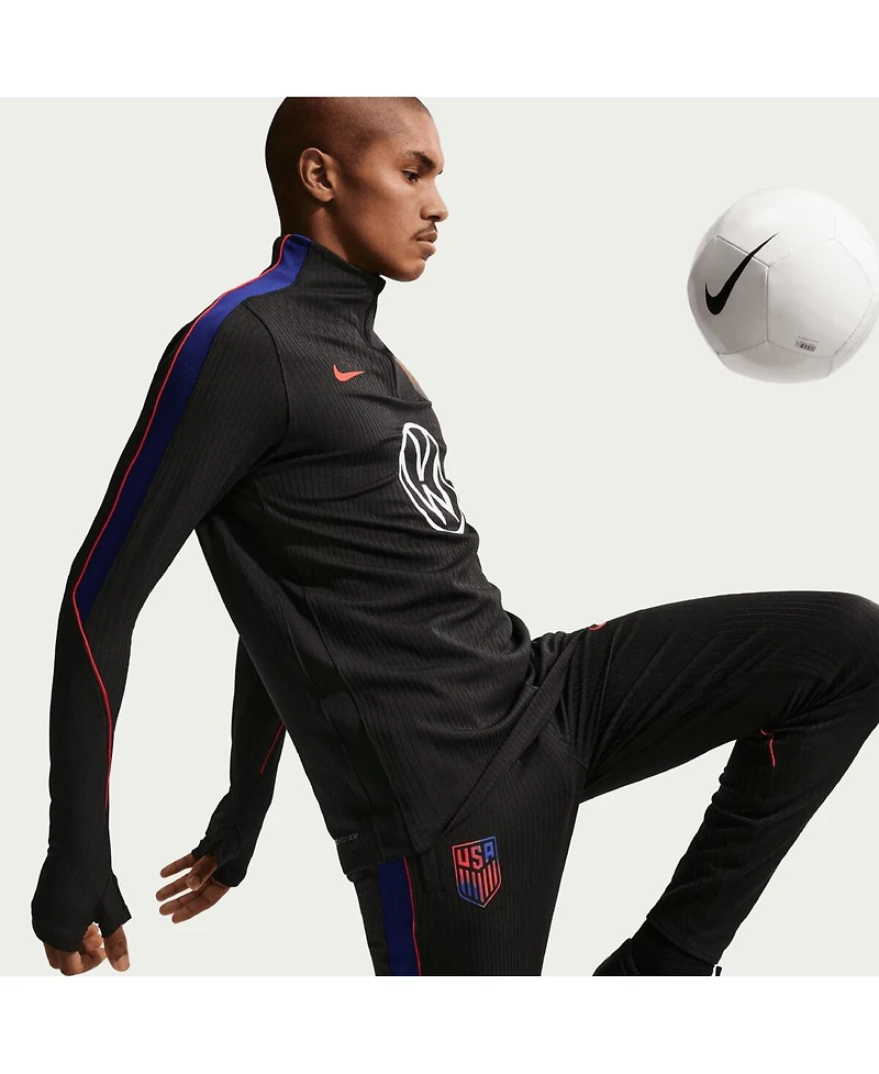 Nike Men's Black Usmnt 2026 Strike Elite Dri-fit Adv Long Sleeve Quarter-Zip Drill Sweatshirt