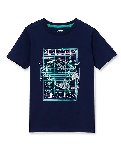 Lands' End Big Boys Husky Short Sleeve Graphic Tee