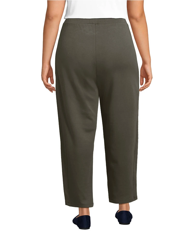 Lands' End Plus Sport Knit High Rise Barrel Ankle Pants