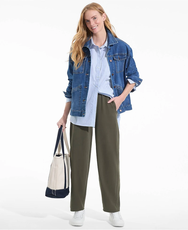 Lands' End Women's Sport Knit High Rise Barrel Ankle Pants