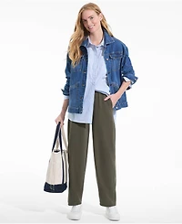 Lands' End Women's Sport Knit High Rise Barrel Ankle Pants