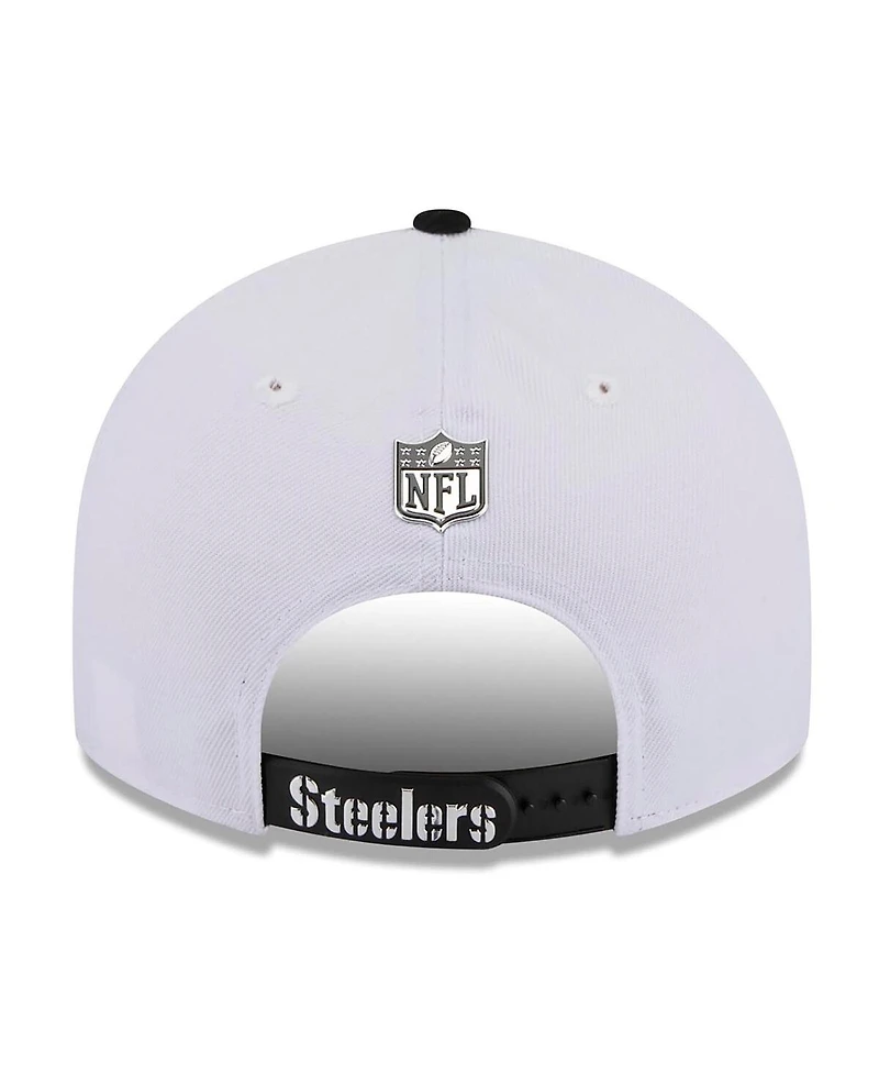 New Era Men's White/Black Pittsburgh Steelers 2026 Nfl Draft Pre-Curved 9FIFTY Snapback Hat