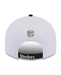 New Era Men's White/Black Pittsburgh Steelers 2026 Nfl Draft Pre-Curved 9FIFTY Snapback Hat