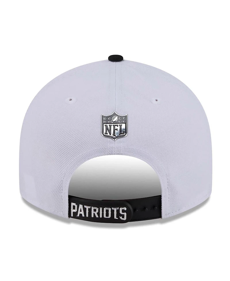 New Era Men's White/Black New England Patriots 2026 Nfl Draft Pre-Curved 9FIFTY Snapback Hat