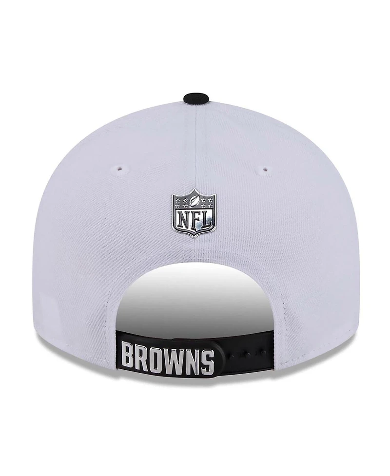 New Era Men's White/Black Cleveland Browns 2026 Nfl Draft Pre-Curved 9FIFTY Snapback Hat