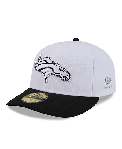 New Era Men's White/Black Denver Broncos 2026 Nfl Draft Pre-Curved 59FIFTY Fitted Hat