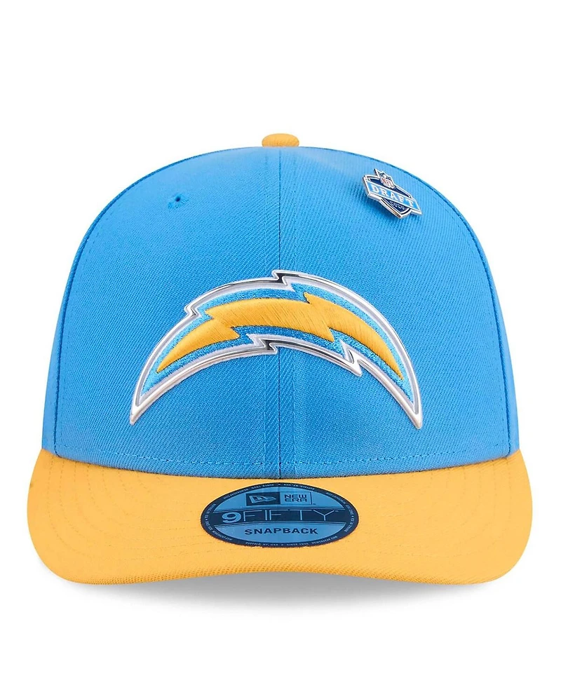 New Era Men's Powder Blue/Gold Los Angeles Chargers 2026 Nfl Draft On Stage Pre-Curved 9FIFTY Snapback Hat