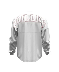 Fanatics Women's White Philadelphia Phillies Baseball Stitch Spirit Jersey Long Sleeve T-Shirt