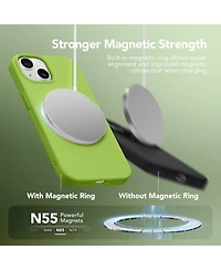 Gonez Magnetic for iPhone 15 Case Anti-Scratch Microfiber Lining Shockproof Protective Silicone Phone Cover