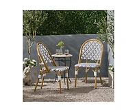 sumyeg French Style Outdoor Rattan Chairs with Lightweight Aluminum Frame