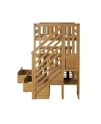 Max and Lily Twin over Staircase Bunk Bed with Storage Drawers