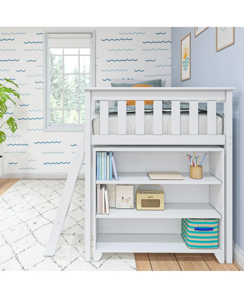 Max & Lily Low Loft With 3-Shelf Bookcase and 6-Shelf